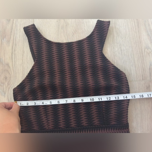 Maeve by Anthropologie Black and Brown Asymmetrical Halter Sheath Dress - Picture 4 of 9